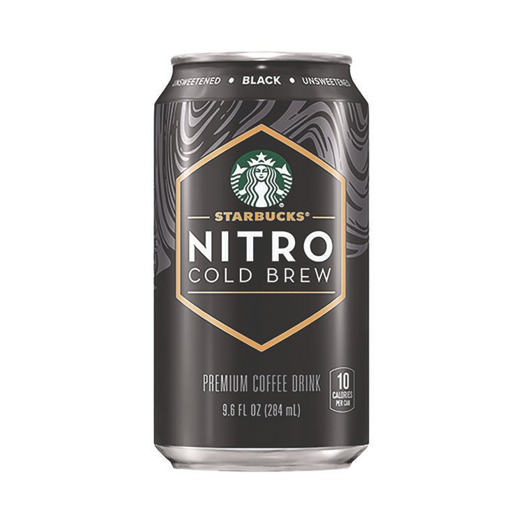 Starbucks Nitro Cold Brew Coffee, Black Unsweetened, 9.6 oz Can, 12/Carton (SBKPEP19286)