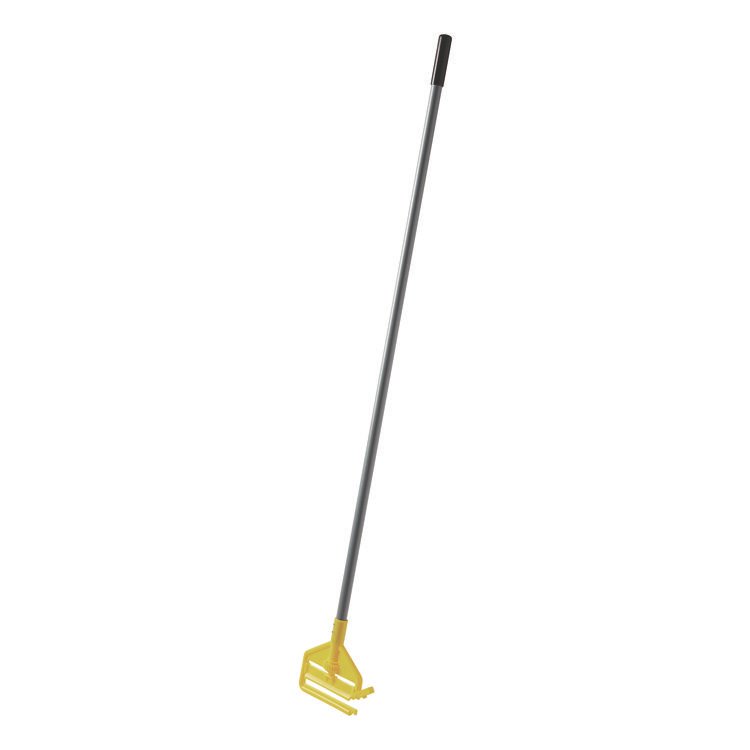 Rubbermaid Commercial Invader Fiberglass Side-Gate Wet-Mop Handle, 1" dia x 60", Gray/Yellow (RCPH146)