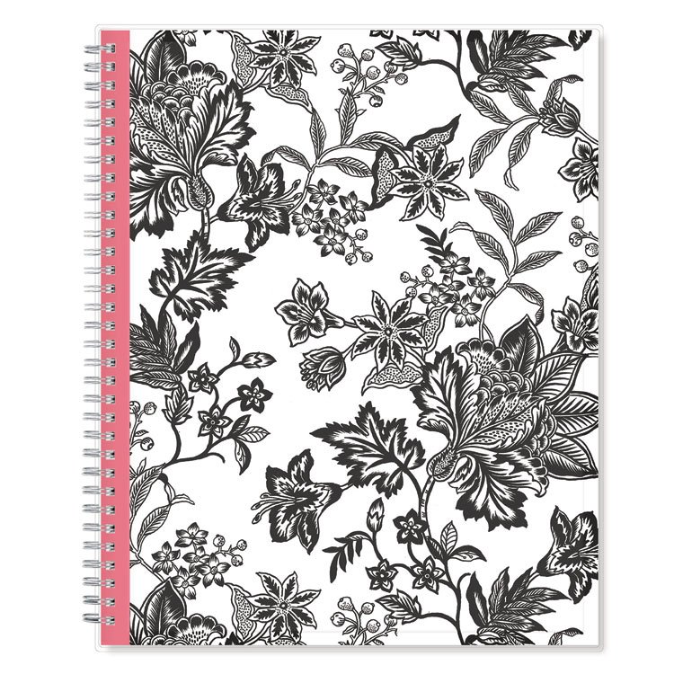 Blue Sky Analeis Create-Your-Own Cover Weekly/Monthly Planner, Floral, 11 x 8.5, White/Black/Coral, 12-Month (July to June): 2024-2025 (BLS130606)