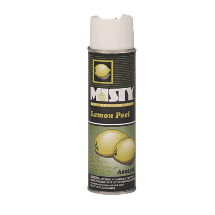 Misty Handheld Air Deodorizer, Lemon Peel, 10 oz Aerosol Spray, 12/Carton (AMR1001842)
