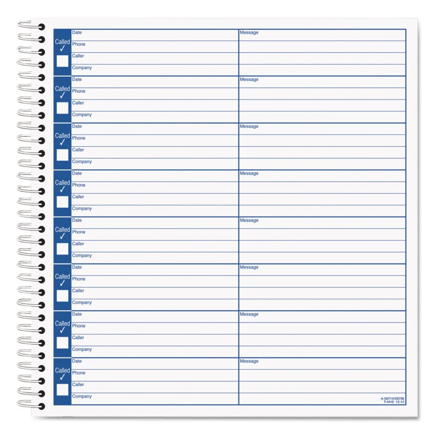 TOP44165 - TOPS Voice Mail Message Book, One-Part (No Copies), 4 x 1.14, 14 Forms/Sheet, 1,400 Forms Total (TOP44165)