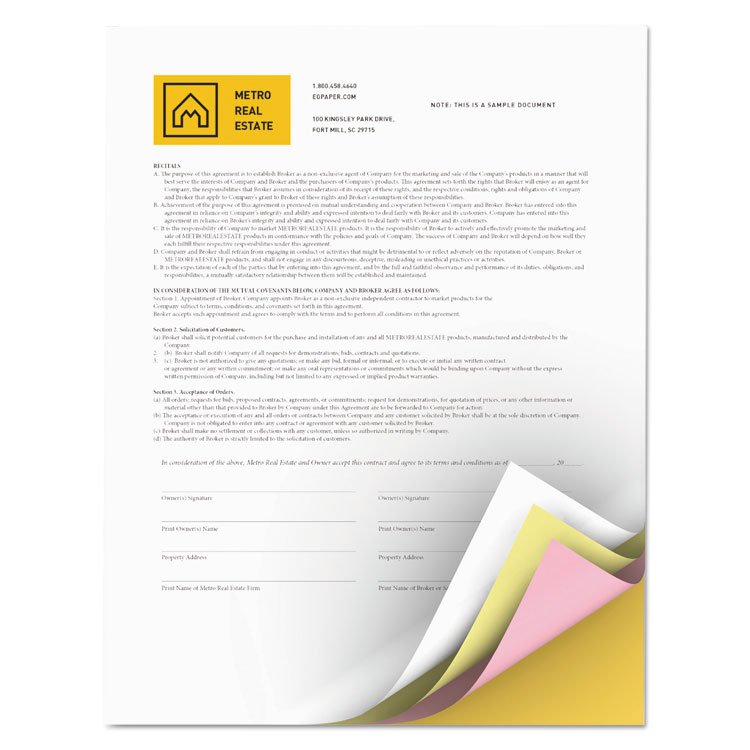 xerox Revolution Carbonless 4-Part Paper, 8.5 x 11, White/Canary/Pink/Goldenrod, 5,000/Carton (XER3R12430)