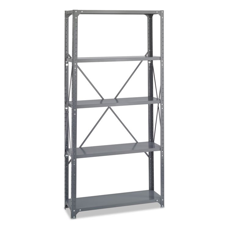 Safco Commercial Steel Shelving Unit, Five-Shelf, 36w x 12d x 75h, Dark Gray (SAF6265)