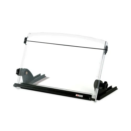 3M In-Line Adjustable Desktop Copyholder,150 Sheet Capacity, Plastic, BlackClear (MMMDH630)