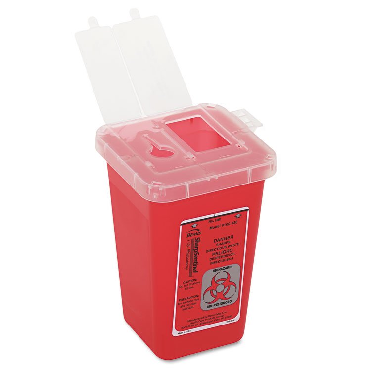 Impact 1-Quart Sharps Container, Plastic, Red (IMP7350)