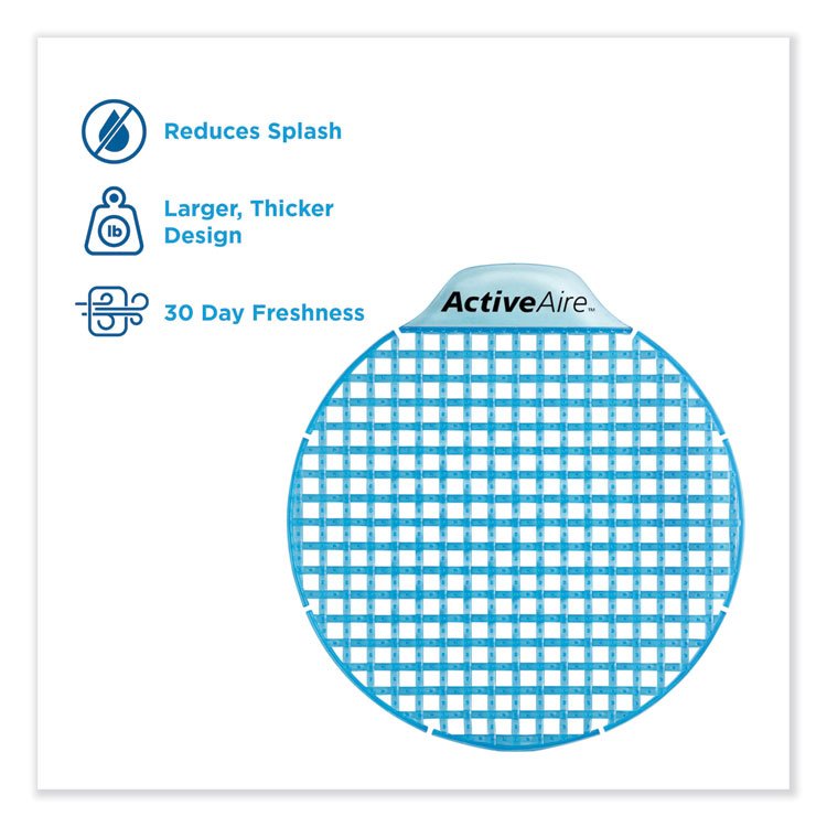 Georgia Pacific Professional ActiveAire Deodorizer Urinal Screen with Side Tab, Coastal Breeze Scent, Blue, 12/Carton (GPC48260)