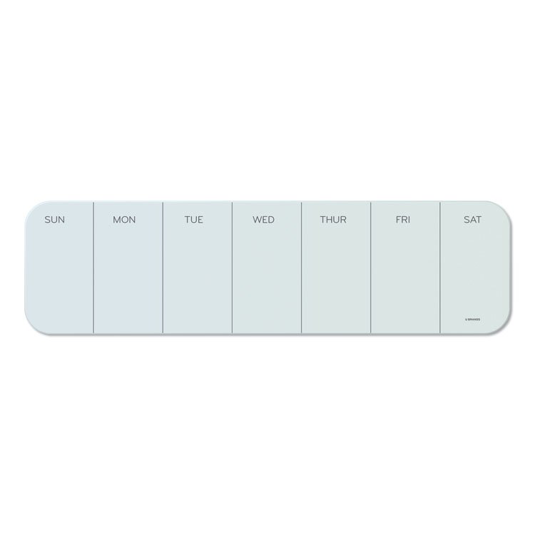 U Brands Cubicle Glass Dry Erase Board, Monthly Planning/Scheduling Calendar, 20" x 5.5", White Surface (UBR3688U0001)
