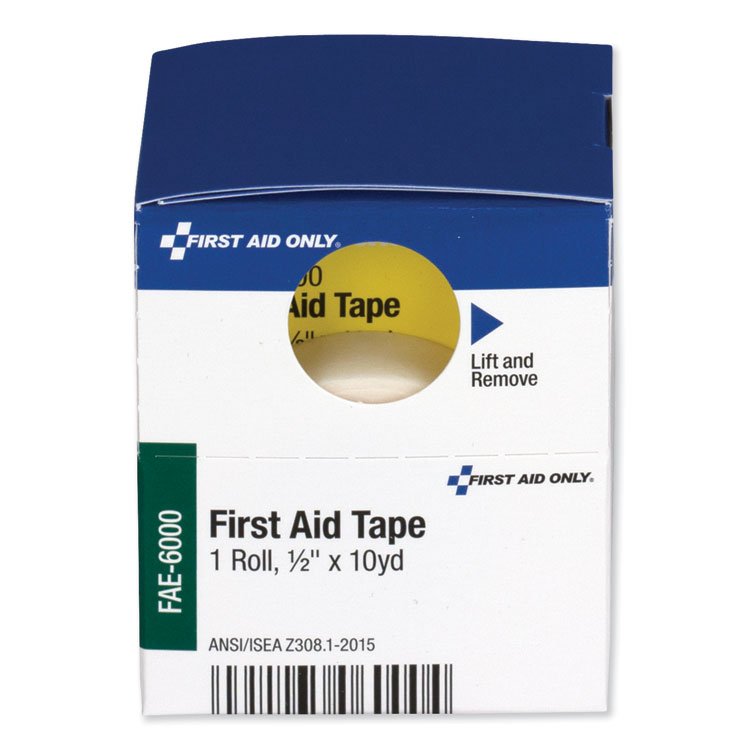 First Aid Only First Aid Tape, Acrylic, 0.5" x 10 yds, White (FAOFAE6000)