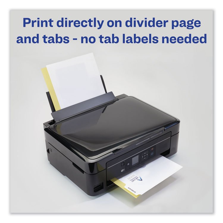 Avery Customizable Print-On Dividers, 3-Hole Punched, 5-Tab, 11 x 8.5, White, 25 Sets (AVE11517)