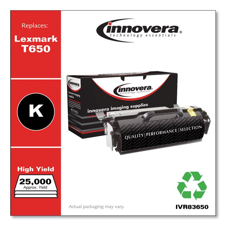 Innovera Remanufactured Black Toner, Replacement for T650H21A, 25,000 Page-Yield (IVR83650)