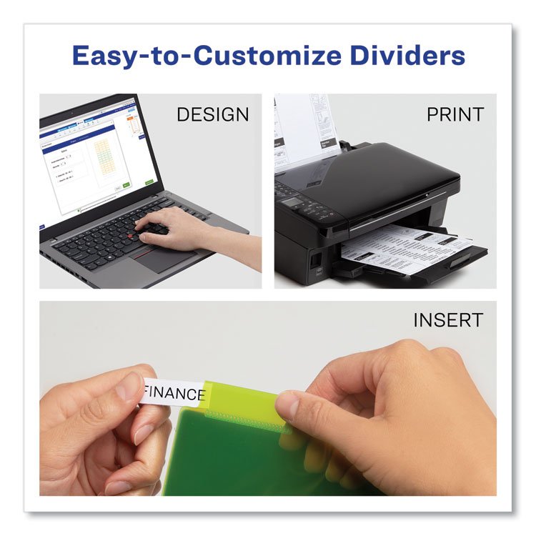 Avery Insertable Big Tab Plastic Dividers, 8-Tab, 11 x 8.5, Assorted, 1 Set (AVE11901)