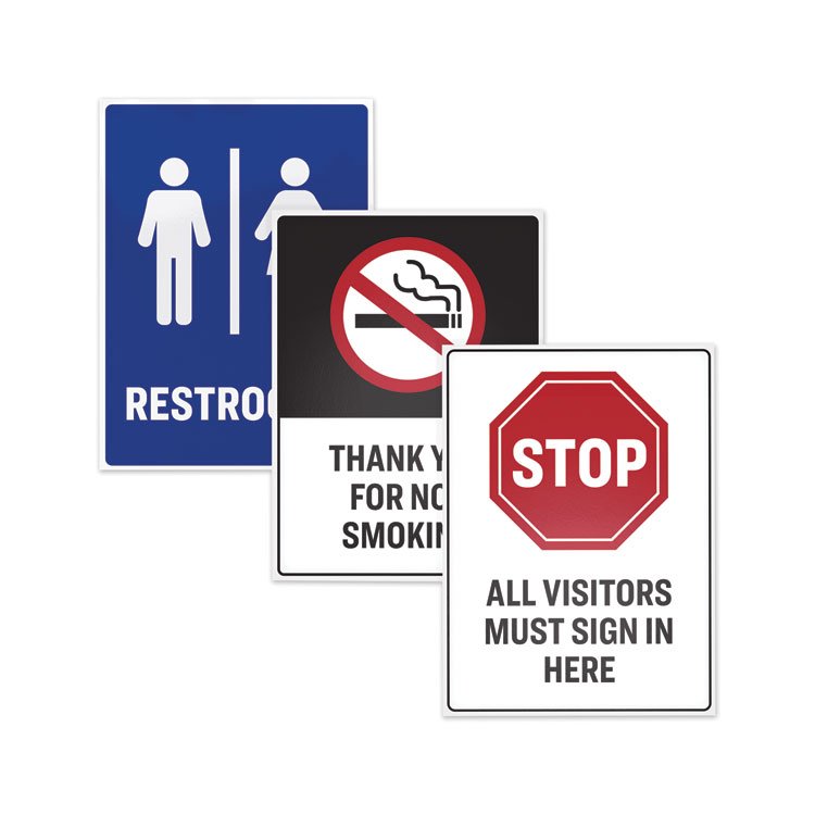 Avery Surface Safe Removable Label Safety Signs, Inkjet/Laser Printers, 8 x 8, White, 15/Pack (AVE61513)
