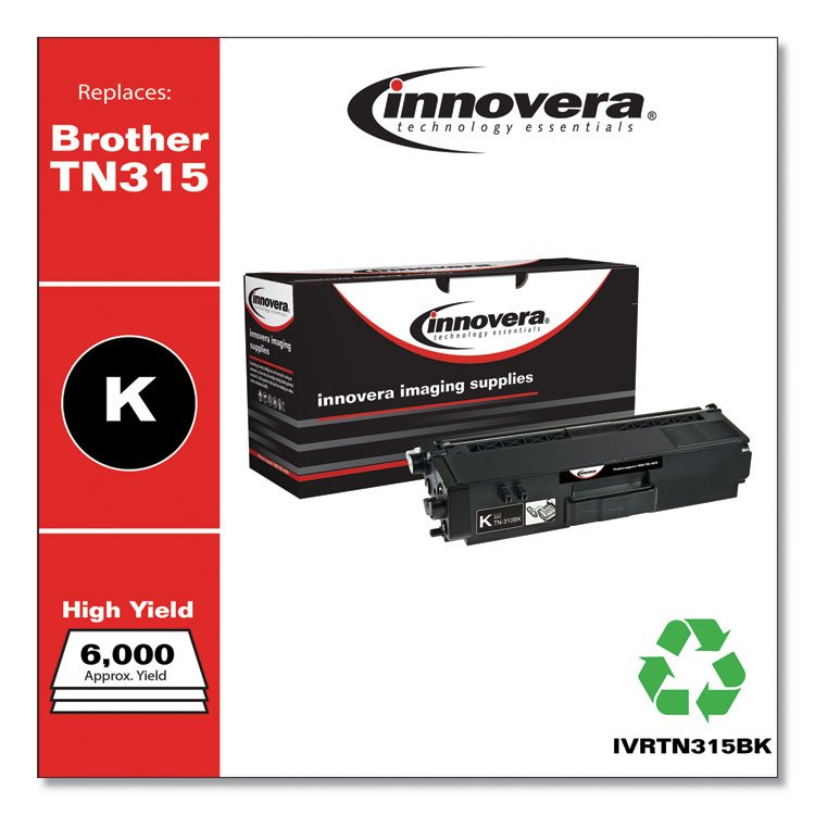 Innovera Remanufactured Black High-Yield Toner, Replacement for TN315BK, 6,000 Page-Yield (IVRTN315BK)