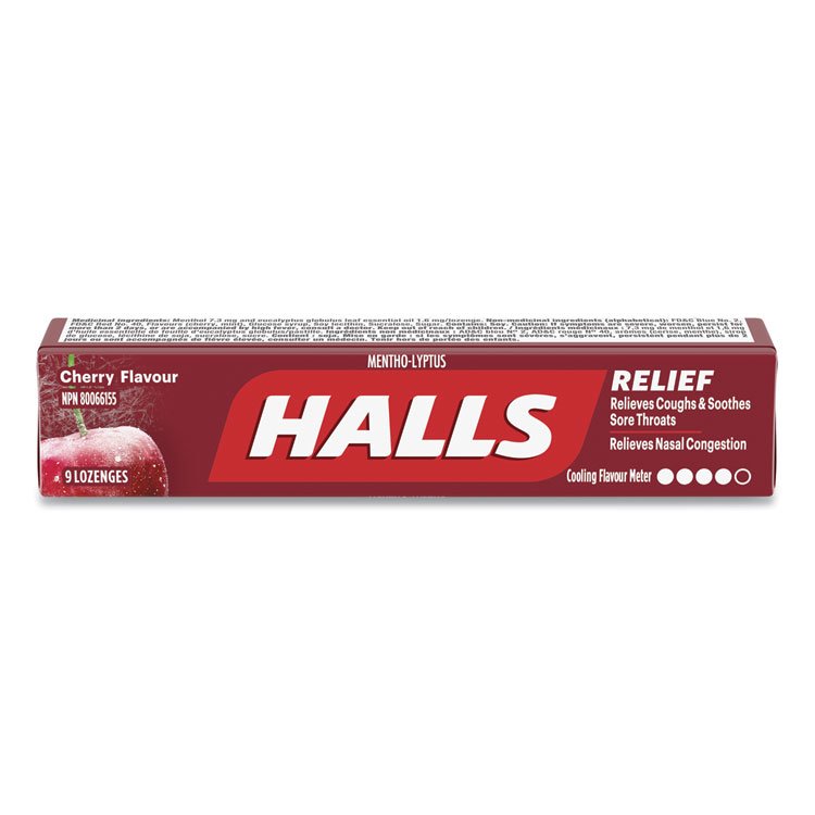 Mentho-Lyptus Cough and Sore Throat Lozenges, Cherry, 9/Pack, 20 Packs/Box (HLLAMC62476)