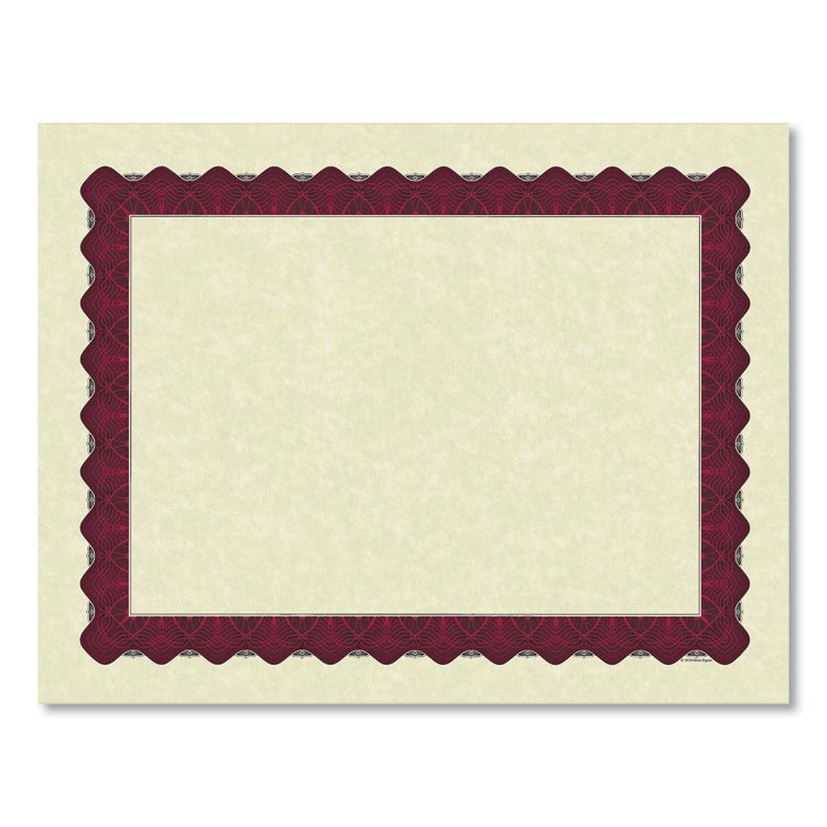 Great Papers! Metallic Border Certificates, 11 x 8.5, Ivory/Red with Red Border, 100/Pack (GRP934100)