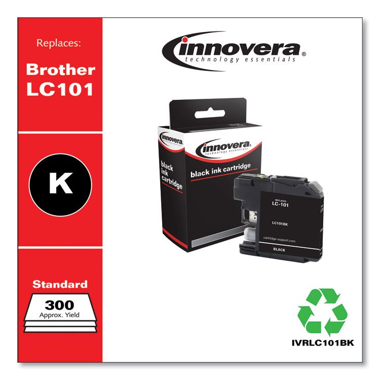 Innovera Compatible Black Ink, Replacement for LC101BK, 300 Page-Yield (IVRLC101BK)