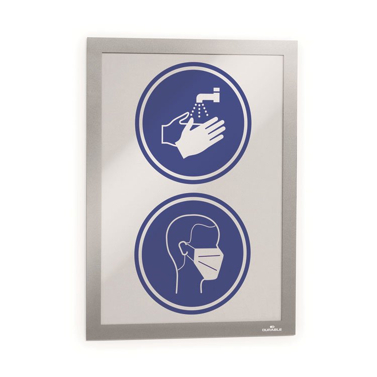 Durable DURAFRAME Sign Holder, 5.5 x 8.5, Silver, 2/Pack (DBL491323)