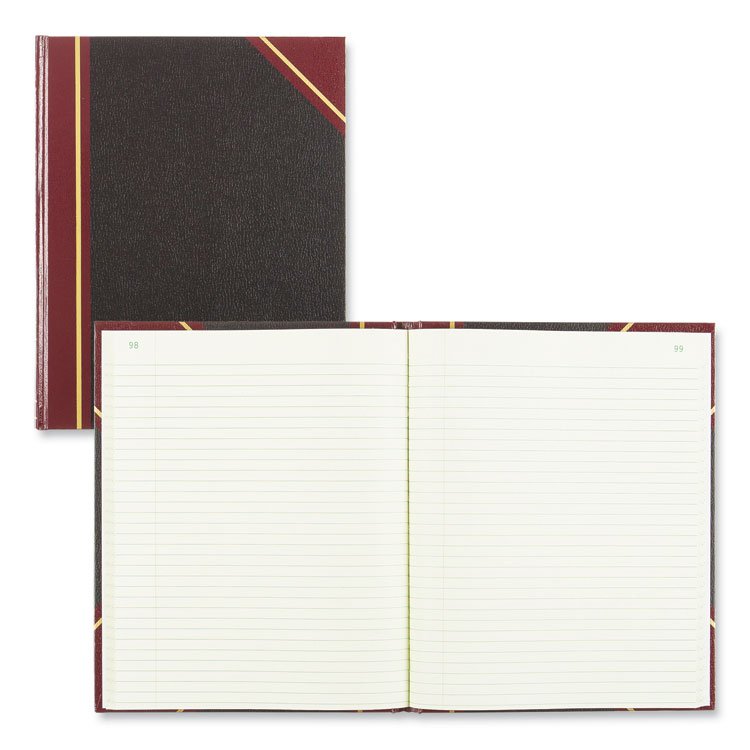National Texthide Eye-Ease Record Book, Black/Burgundy/Gold Cover, 10.38 x 8.38 Sheets, 300 Sheets/Book (RED56231)