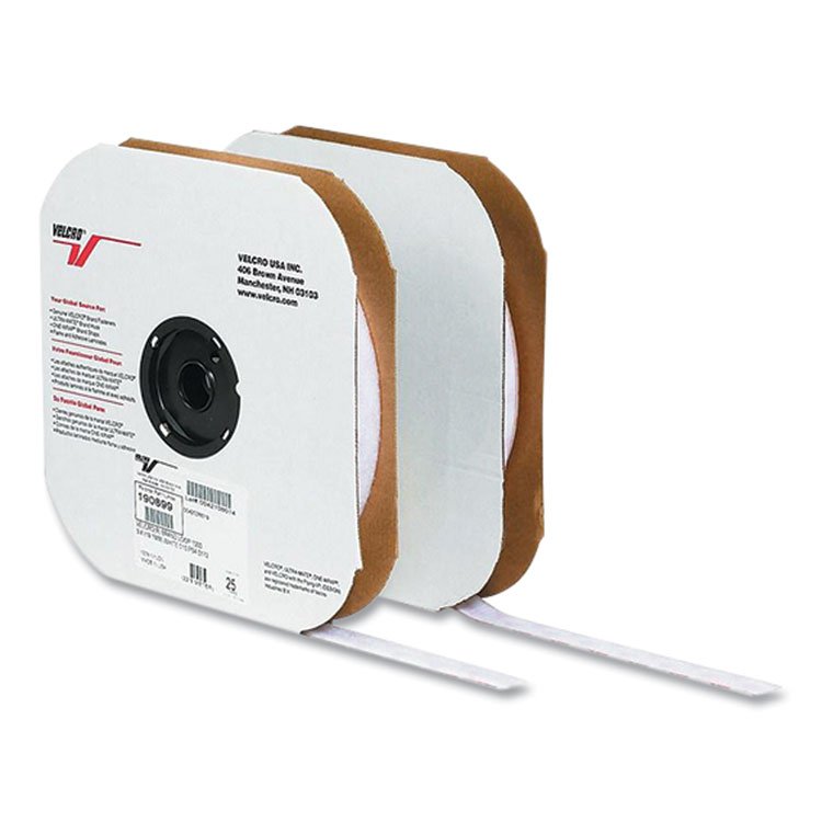 VELCRO Brand Sticky-Back Fasteners, Loop Side, 1" x 75 ft, White (VEK190959)