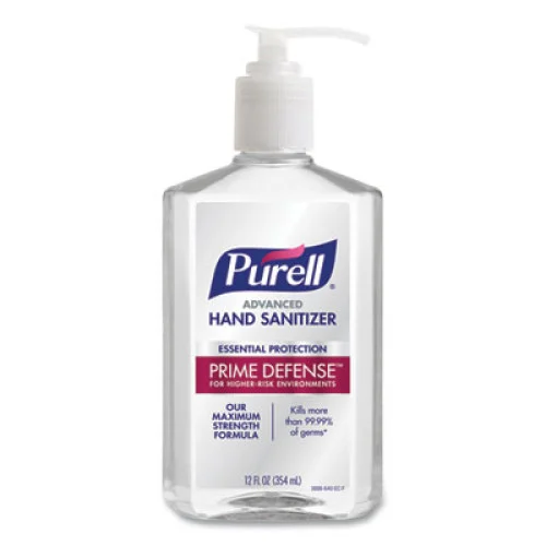 PURELL Prime Defense Advanced 85% Alcohol Gel Hand Sanitizer, 12 oz Pump Bottle, Clean Scent (GOJ369912)