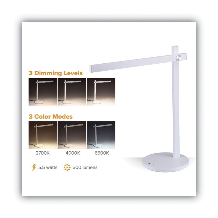 Bostitch Dimmable-Bar LED Desk Lamp, White (BOSVLED1813WH)