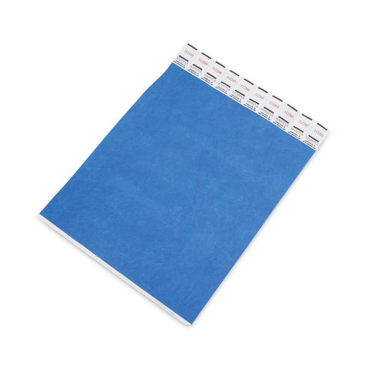 Advantus Crowd Management Wristbands, Sequentially Numbered, 10" x 0.75", Blue, 100/Pack (AVT75442)