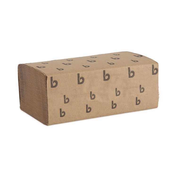 Boardwalk Singlefold Paper Towels (BWK6210) are simple, natural-colored paper towels designed for busy restrooms. Each towel is folded for easy use, 9 x 9.45 inches, and made from 1-ply paper, offering a budget-friendly choice for offices or public spaces. They absorb well, have a textured surface for better grip, and let you dry your hands without spreading germs like air dryers might. Each pack holds 250 towels, and you only touch the one you take out, keeping your hands clean. Packs come individually wrapped for hassle-free storage and transport, with 16 packs per carton. Dispenser not included.