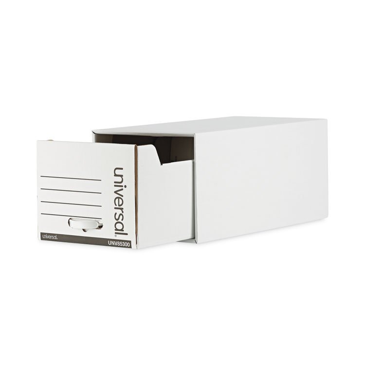 Universal Heavy-Duty Storage Drawers, Letter Files, 14" x 25.5" x 11.5", White, 6/Carton (UNV85300)