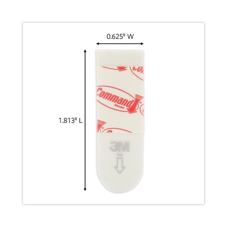 Command Poster Strips, Removable, Holds Up to 1 lb per Pair, 0.63 x 1.75, White, 4/Pack, 100 Packs/Carton (MMM17024CABPK)