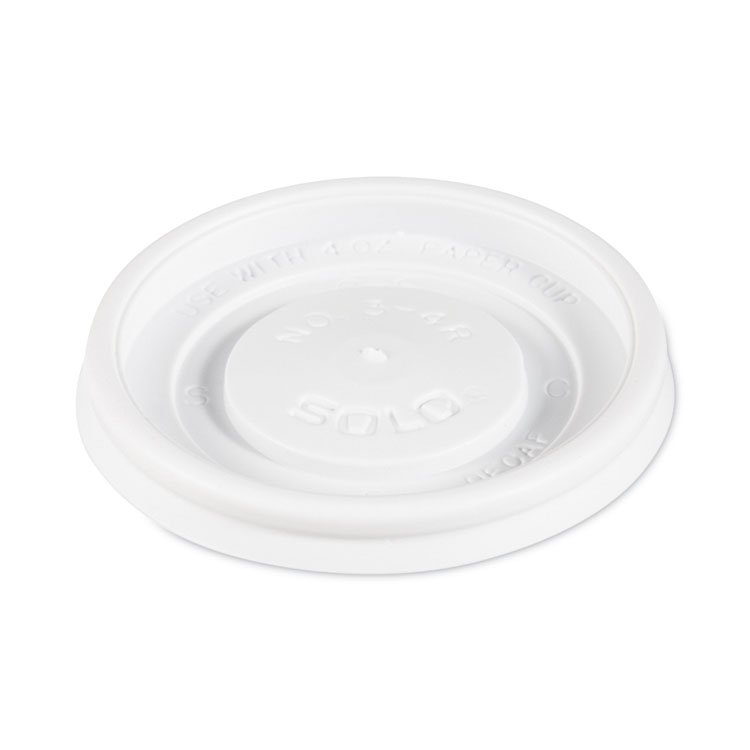SOLO Polystyrene Vented Hot Cup Lids, Fits 4 oz Hot Cups, Plastic, White, 100/Pack, 10 Packs/Carton (SCCVL34R0007)