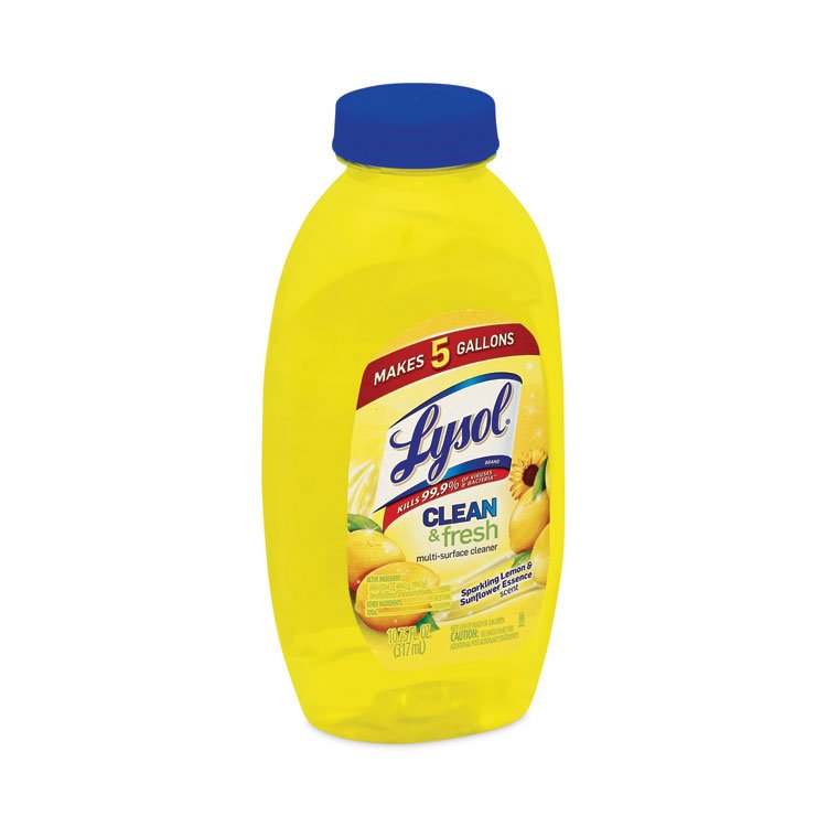 LYSOL Brand Clean and Fresh Multi-Surface Disinfectant Cleaner, Sparkling Lemon and Sunflower Essence, 10.75 oz Bottle, 20/Carton (RAC93805CT)