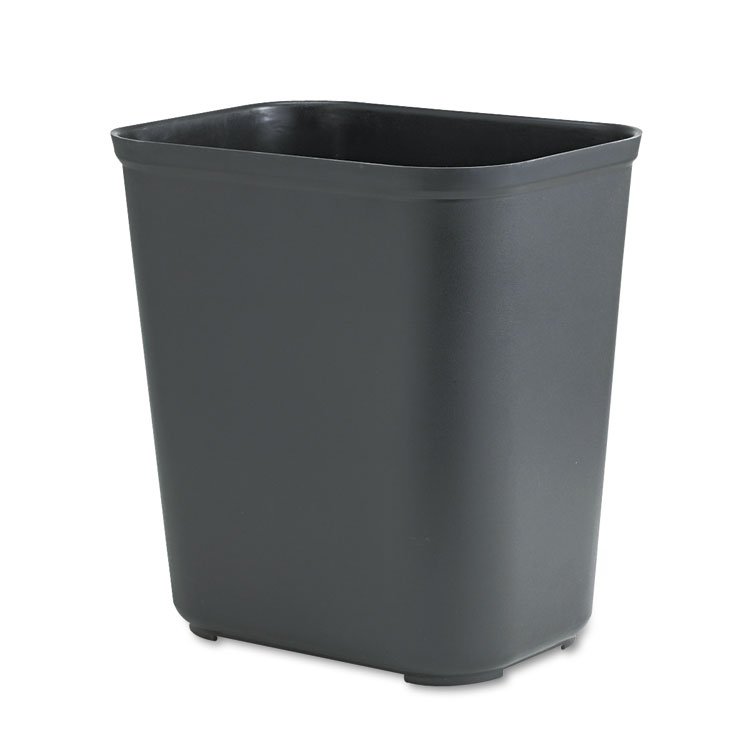 Rubbermaid Commercial Fiberglass Wastebasket, 7 gal, Fiberglass, Black (RCP254300BK)