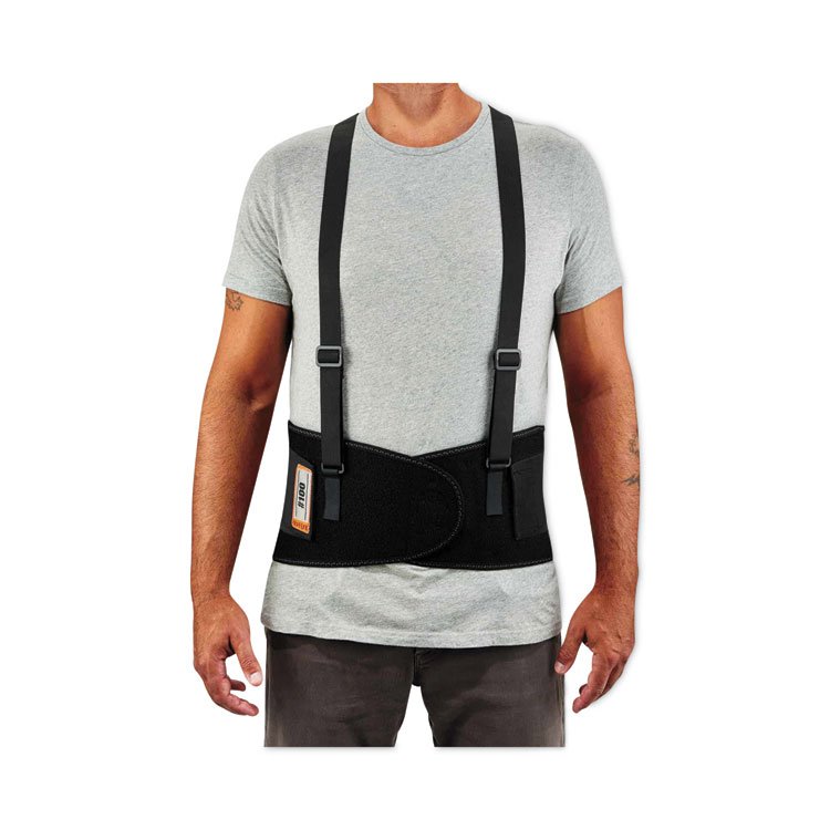 ergodyne ProFlex 100 Economy Spandex Back Support Brace, 3X-Large, 46" to 52" Waist, Black (EGO11387)