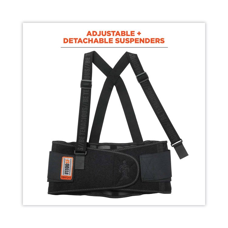 ergodyne ProFlex 1100SF Standard Spandex Back Support Brace, 2X-Large, 42" to 46" Waist, Black (EGO11606)
