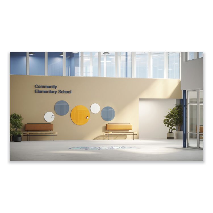 Ghent Coda Low Profile Circular Magnetic Glassboard, 36 Diameter, White Surface (GHECDAGM36WH)