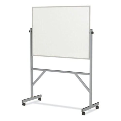 Ghent Reversible Magnetic Porcelain Whiteboard, Satin Aluminum Frame, 53.25 x 72.25, White Surface (GHEARM1M134)