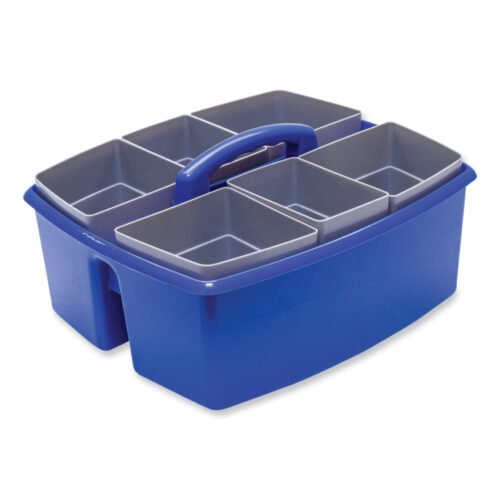 Storex Large Caddy with Sorting Cups, Blue, 2/Carton (STX00985U02C)