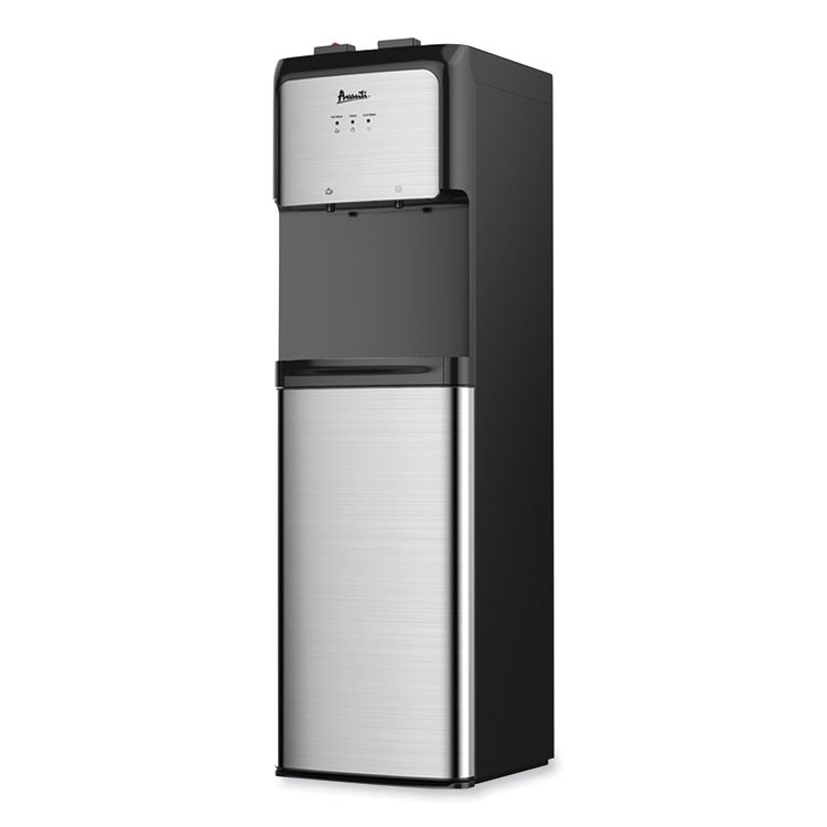 Avanti Bottom Loading Water Dispenser with UV Light, 3 to 5 gal, 41.25 h, Black/Stainless Steel (AVAWDBMC810Q3S)
