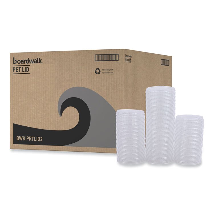 Boardwalk Souffle/Portion Cup Lids, Fits 1.5 oz and 2 oz Portion Cups, Plastic, Clear, 2,500/Carton (BWKPRTLID2)