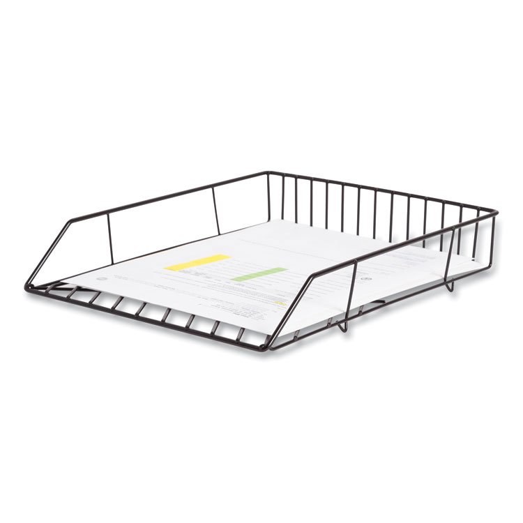 U Brands Vena Paper Tray, 1 Section, Holds 11" x 8.5" Sheets, 10.04 x 12.44 x 2.01, Black (UBR3840U0312)