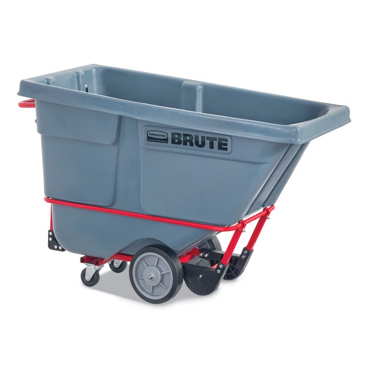 Rubbermaid Commercial BRUTE DURATILT Frame Tilt Truck, Heavy Duty, 0.5 cu yd, 1,400 lb Capacity, Rotomolded Resin/Leakproof Polyethylene, Gray (RCP2192465)