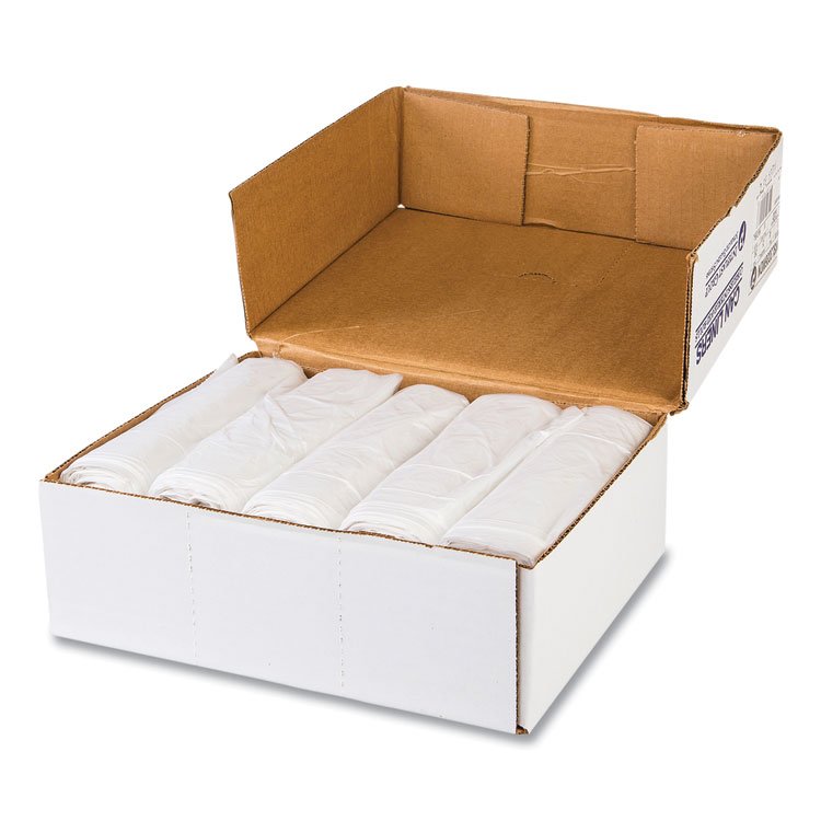 Inteplast Group Draw-Tuff Institutional Draw-Tape Can Liners, Drawstring, 23 gal, 1 mil, 38" x 28.5", Natural, 25 Bags/Roll, 6 Rolls/Carton (IBSDTS2838N)