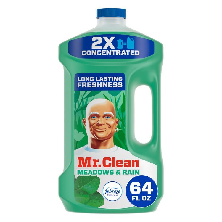 Mr. Clean Multipurpose Cleaning Solution with Febreze, Meadows and Rain, 64 oz Bottle (PGC10725EA)