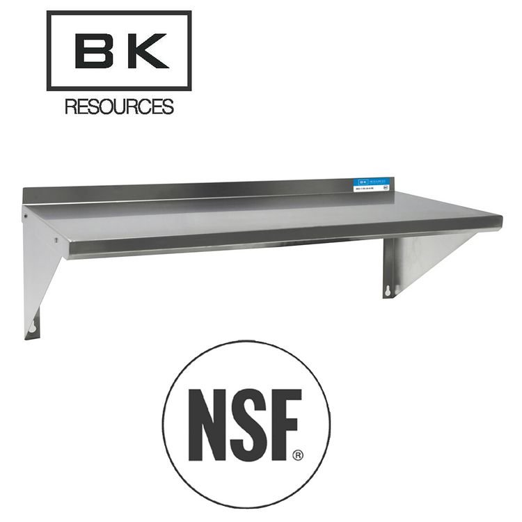 BK Resources Stainless Steel Economy Overshelf, 36w x 16d x 11.5h, Stainless Steel, Silver, 2/Pallet (BKE2WSE1636)