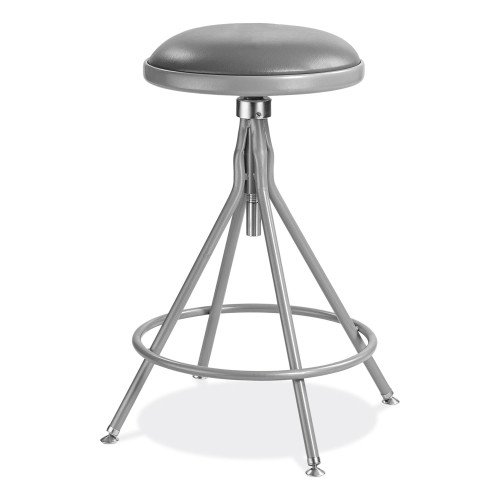 NPS 6500 Series Height Adjustable Heavy Duty Padded Swivel Stool, Supports Up to 500 lb, 24 to 30 Seat Height, Gray (NPS6524H)