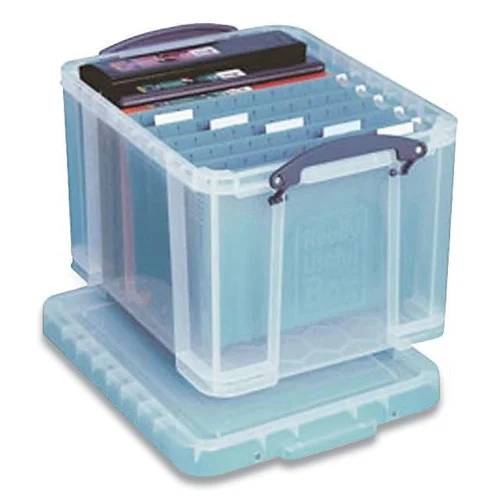 Really Useful Box Stackable File Box, Legal Files, 14.5 x 18.5 x 12.75, ClearBlue Accents (RUA32CL)