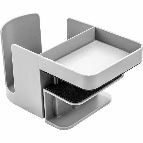deflecto Standing Desk Cup Holder Organizer, Two Sections, 3.94 x 7.04 x 3.54, Gray (DEF400000)
