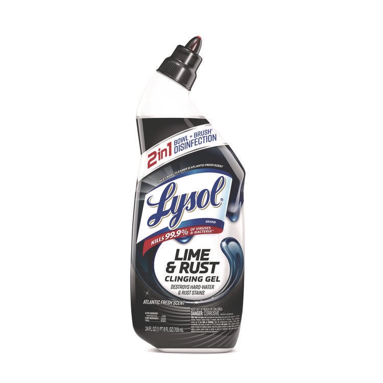 LYSOL Brand Disinfectant Toilet Bowl Cleaner w/Lime/Rust Remover, Atlantic Fresh, 24 oz, 9/Carton (RAC98013)