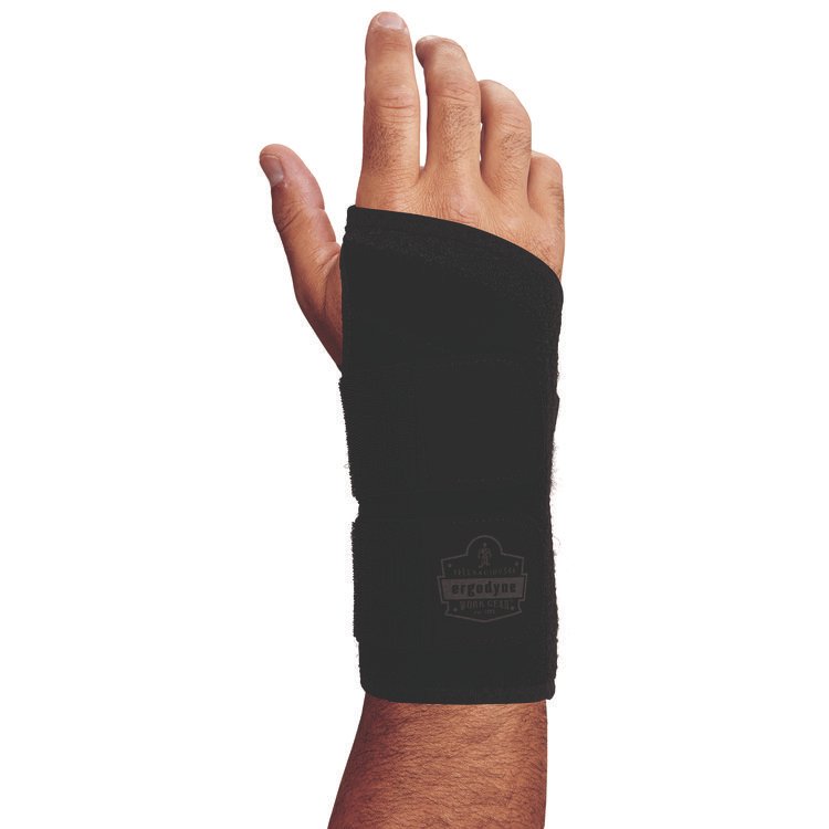 ergodyne ProFlex 4015 Wrist Brace Support with Double Strap, Small, Fits Right Hand, Black (EGO70152)