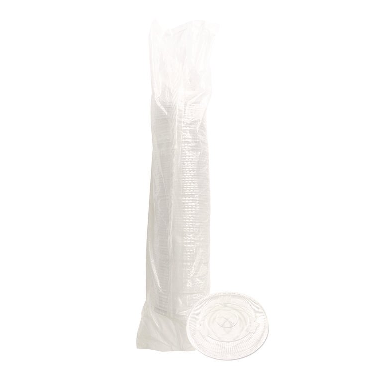 Boardwalk Crystal-Clear Cold Cup Straw-Slot Lids, Fits 9 oz Squat/12 oz PET Cups, 100/Pack (BWKPET912STRAPK)